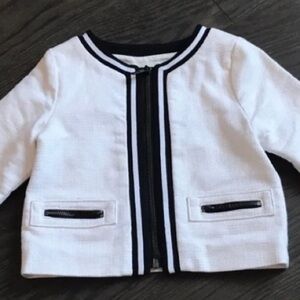 New Karl Lagerfeld Girl White Cotton Blazer Jacket Size 4